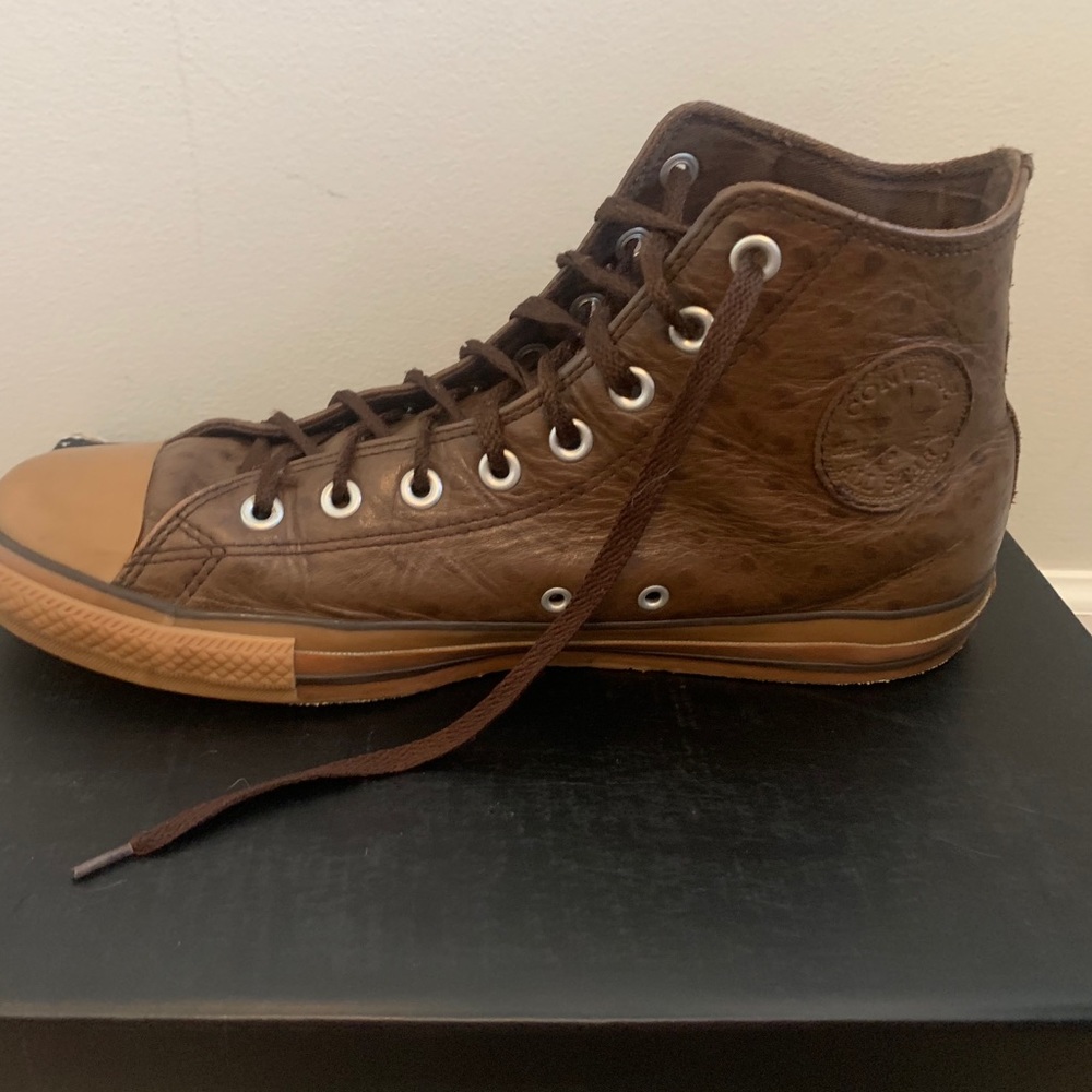 RARE All Stars Converse Leather High Tops Size 11